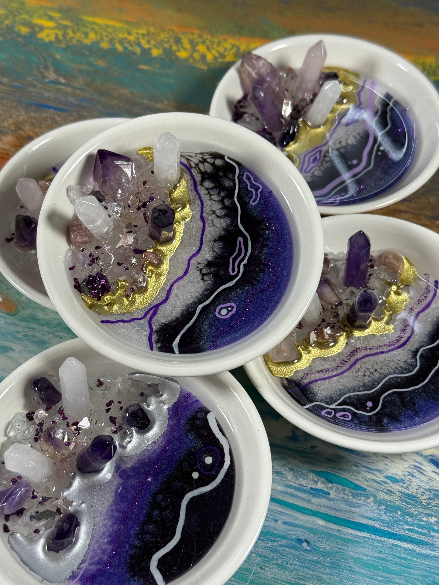 Purple Geode Jewelry Tray