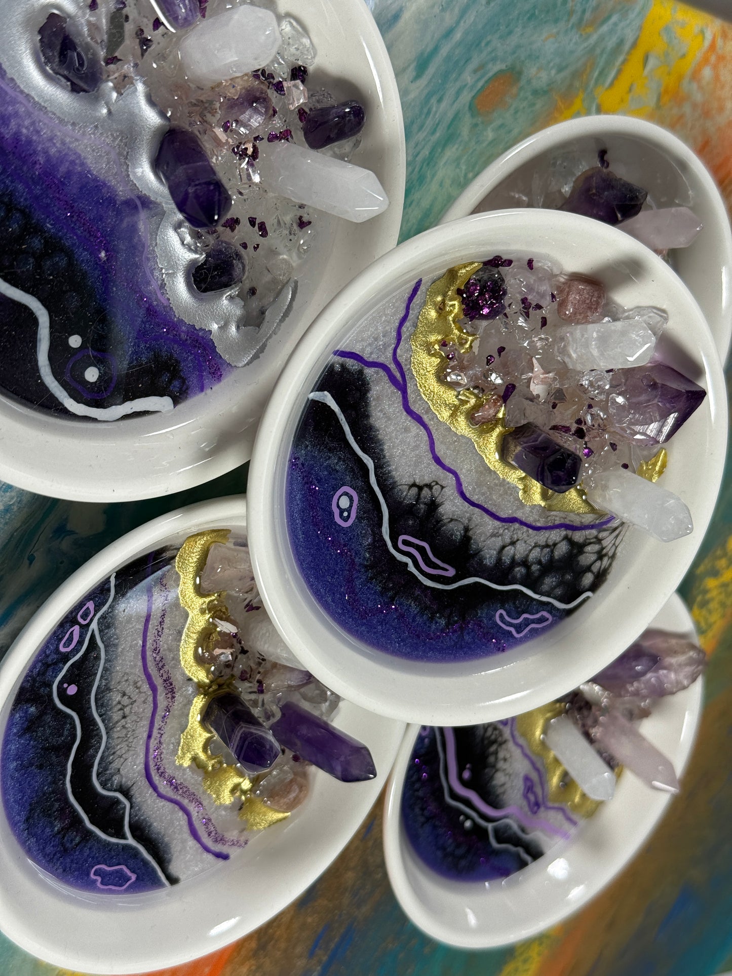 Purple Geode Jewelry Tray