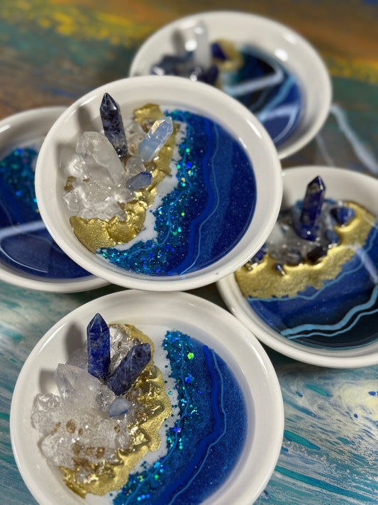 Blue Geode Jewelry Tray