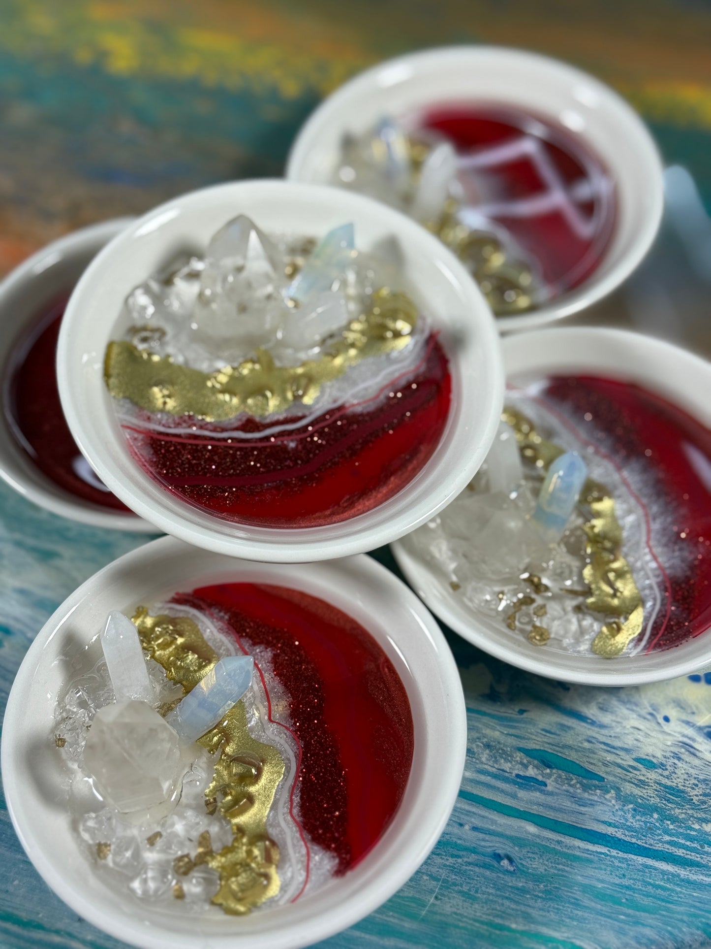 Red Geode Jewelry Tray