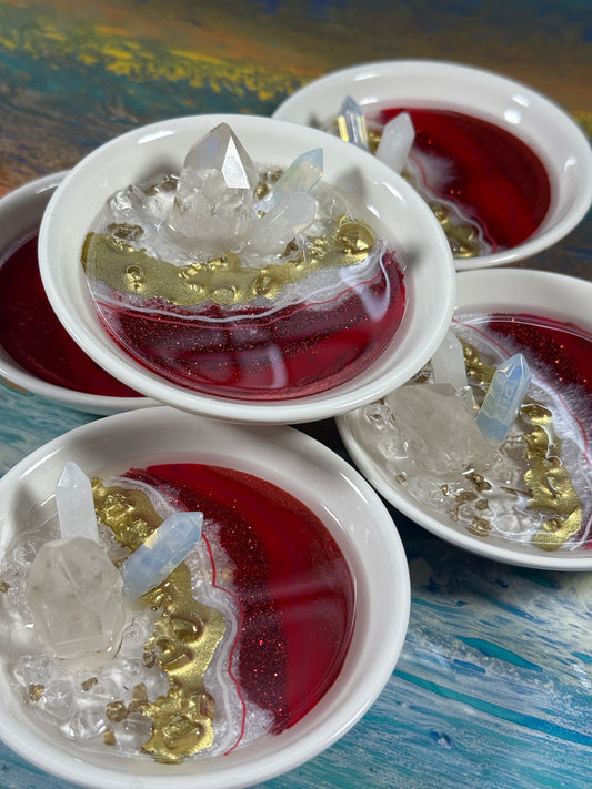 Red Geode Jewelry Tray